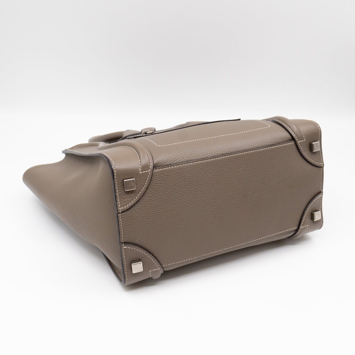 Micro Luggage Grey Leather