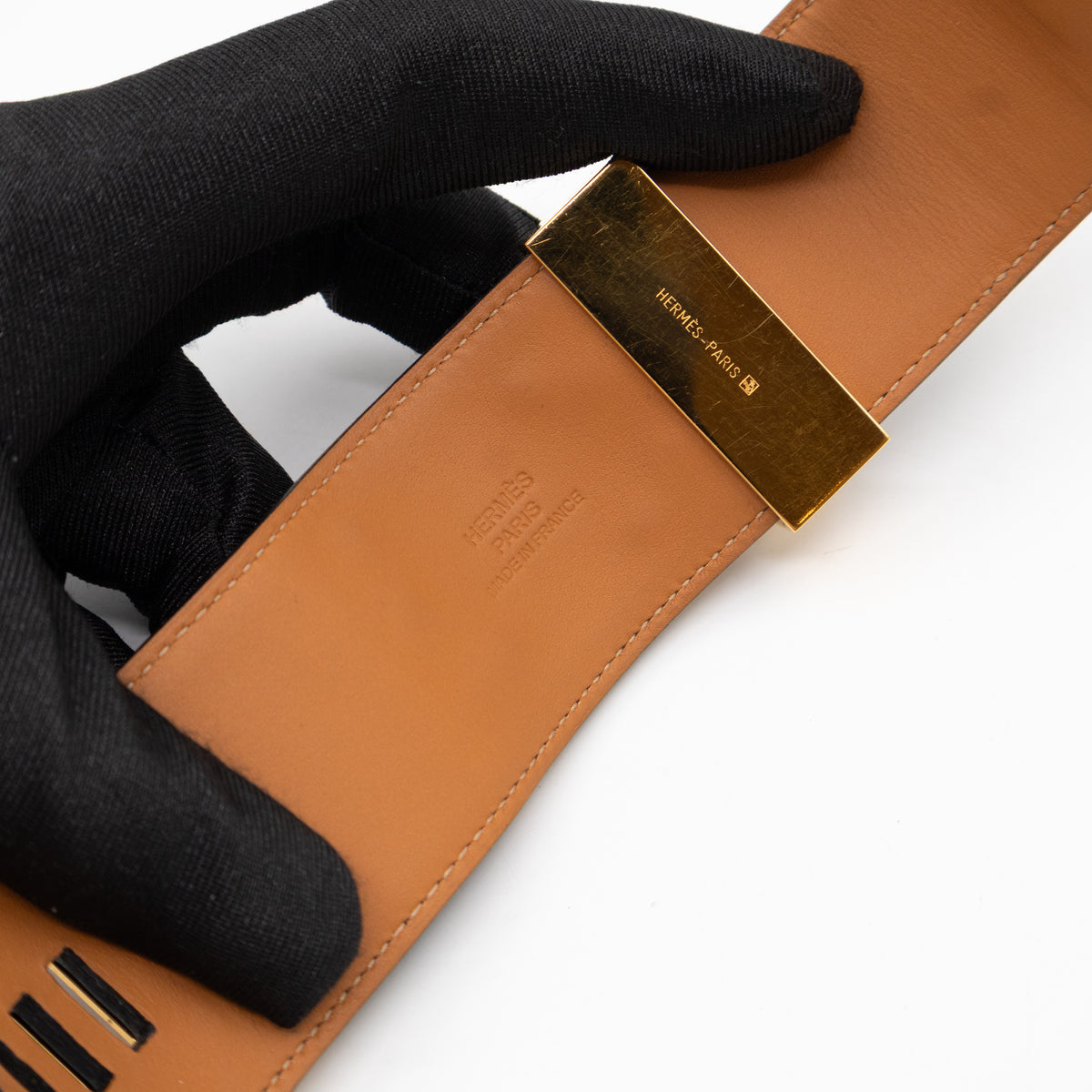 Collier de Chien Bracelet Gold & Black Leather
