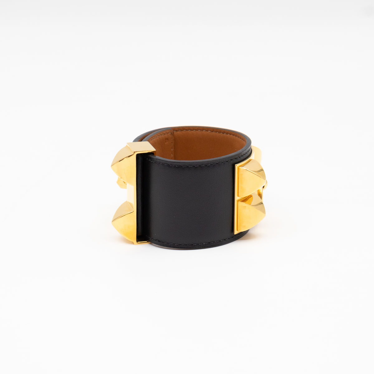 Collier de Chien Bracelet Gold & Black Leather