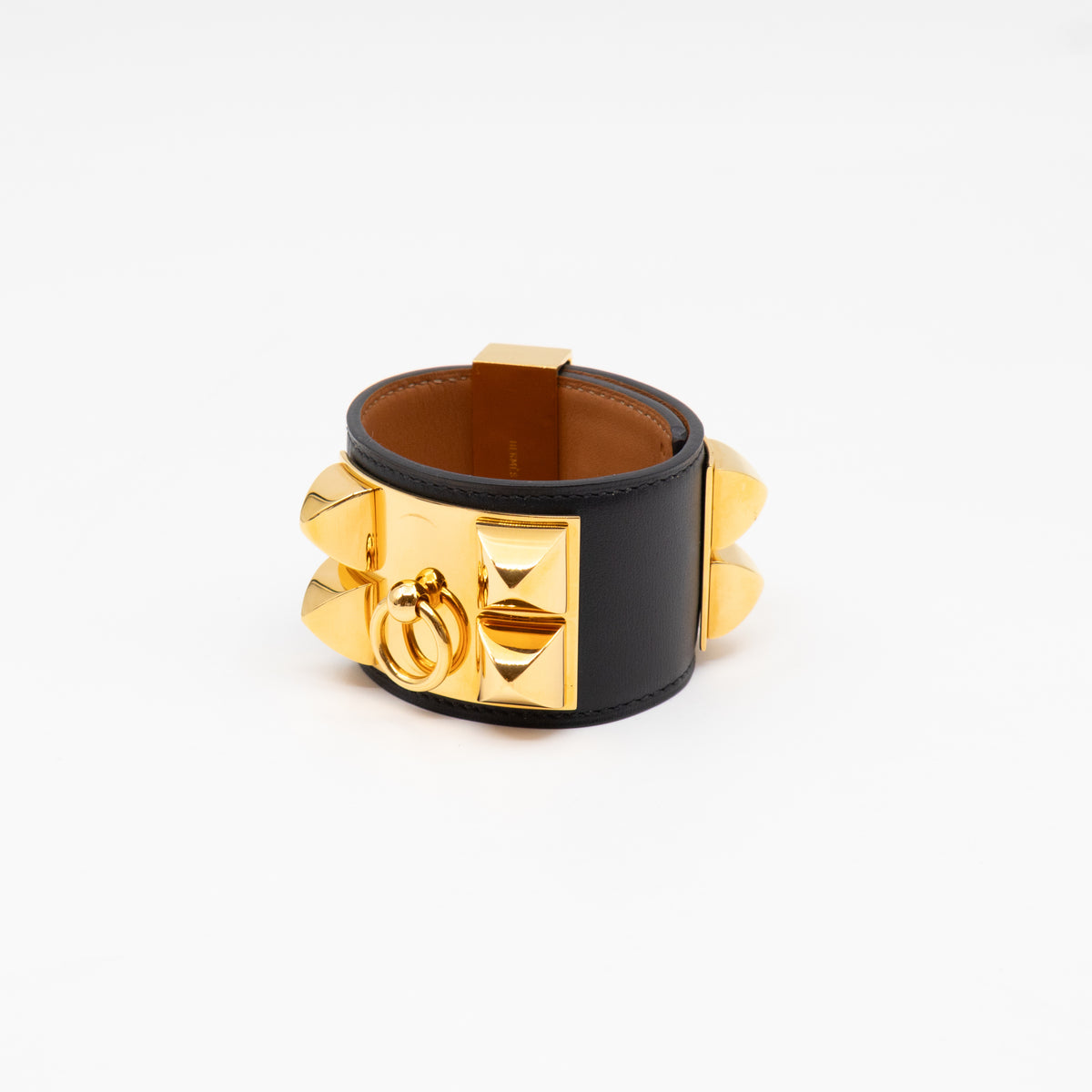 Collier de Chien Bracelet Gold & Black Leather