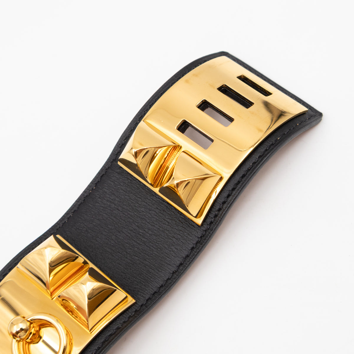 Collier de Chien Bracelet Gold & Black Leather