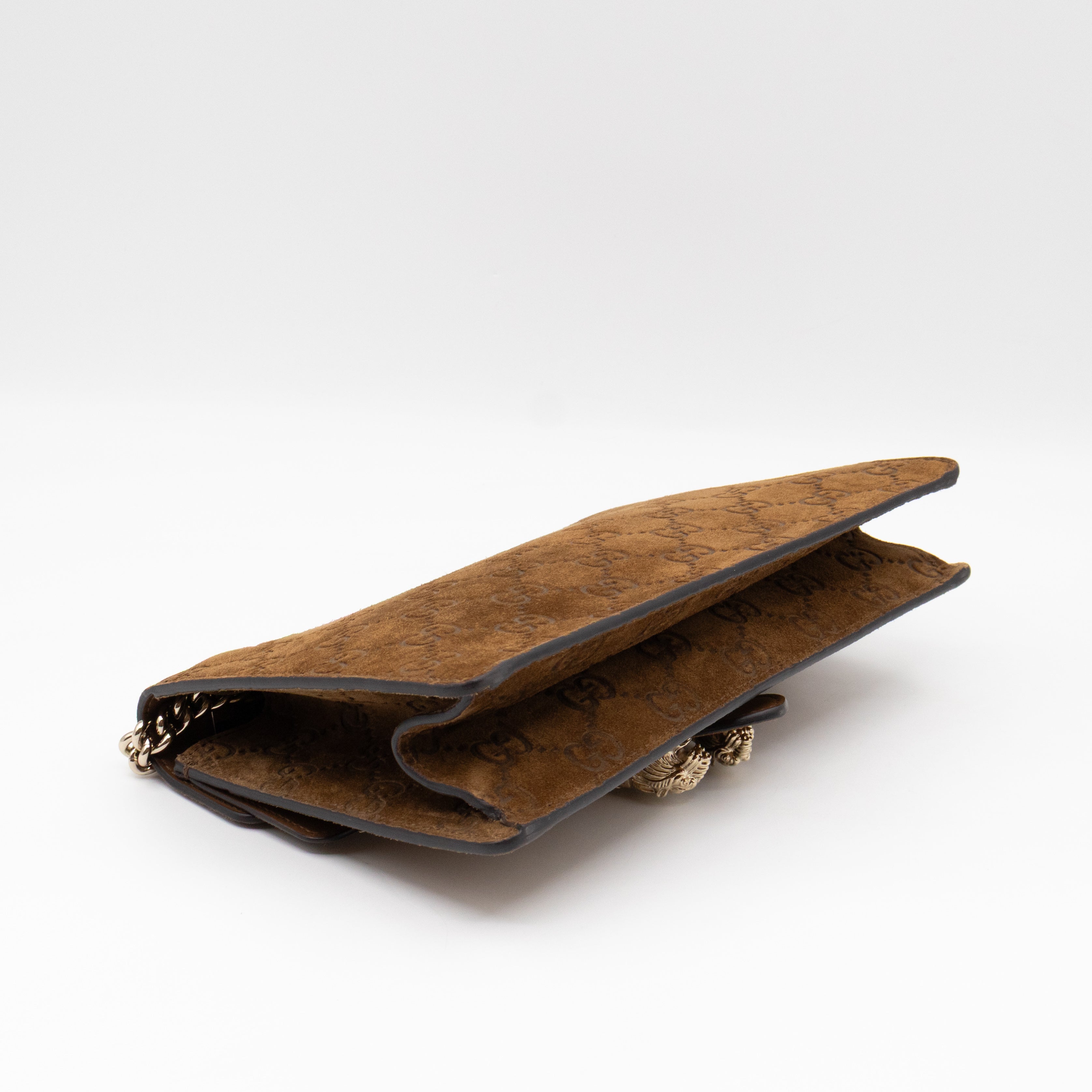 Dionysus Small GG Brown Suede Leather