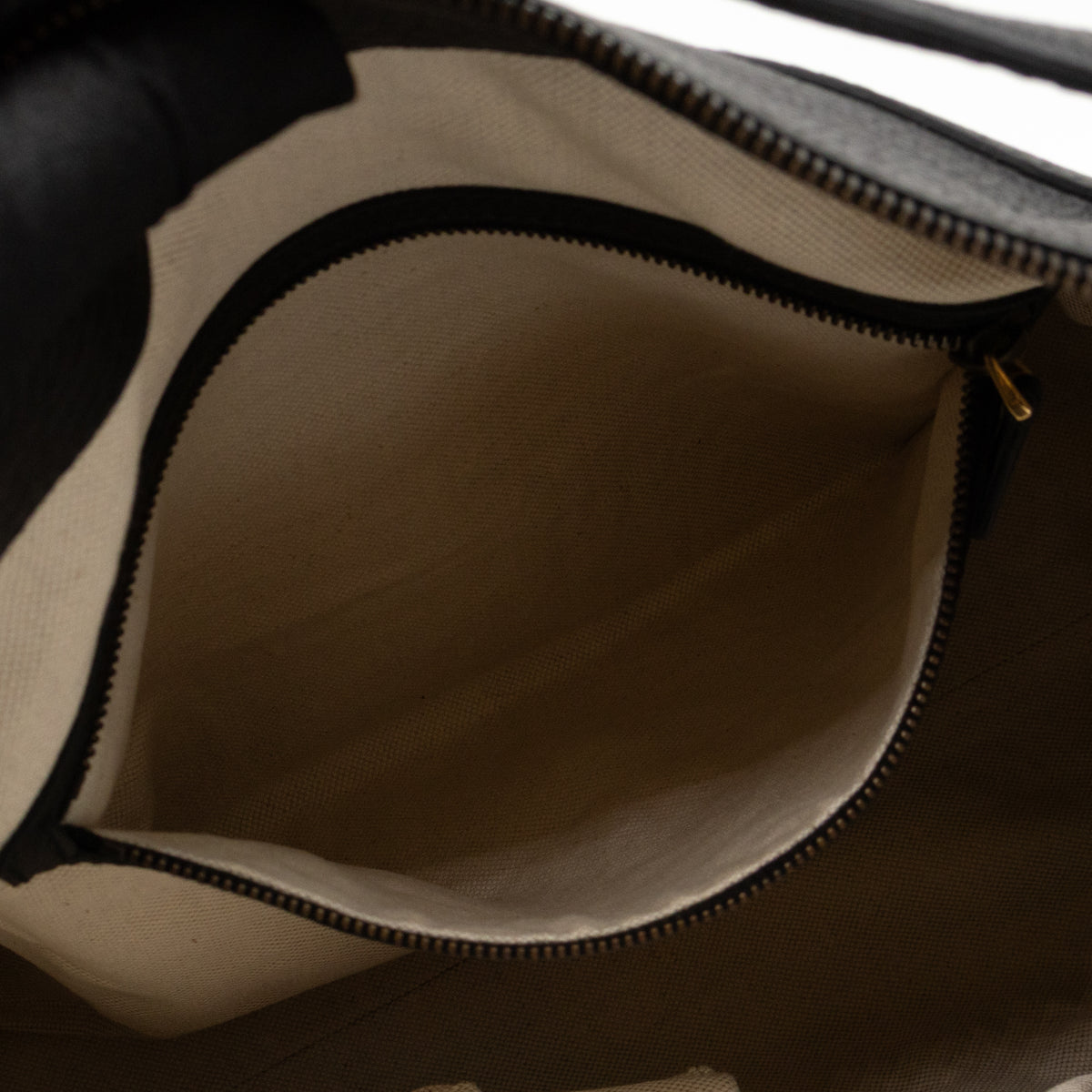 GG Ride Medium Top Handle Tote Bag Black Pebbled Calfskin Leather
