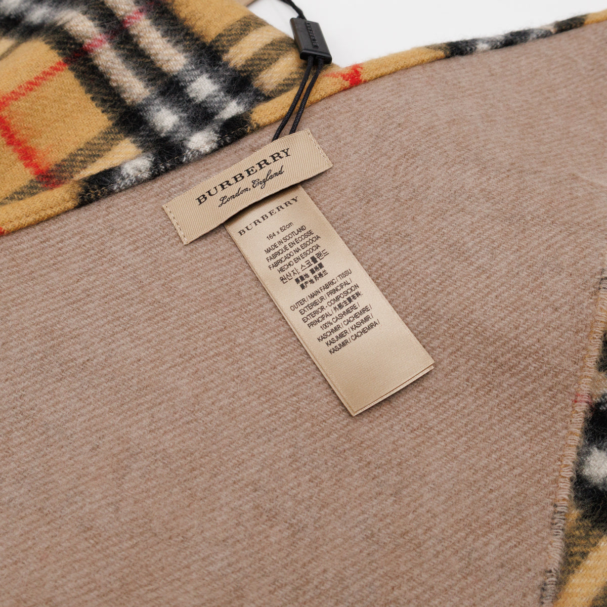 Cashmere Muffler Sandstone Vintage Check