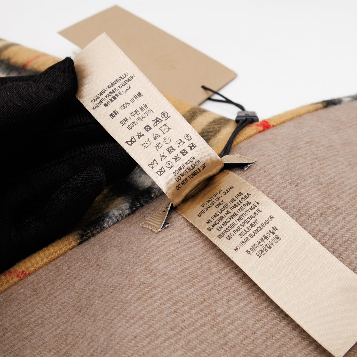 Cashmere Muffler Sandstone Vintage Check