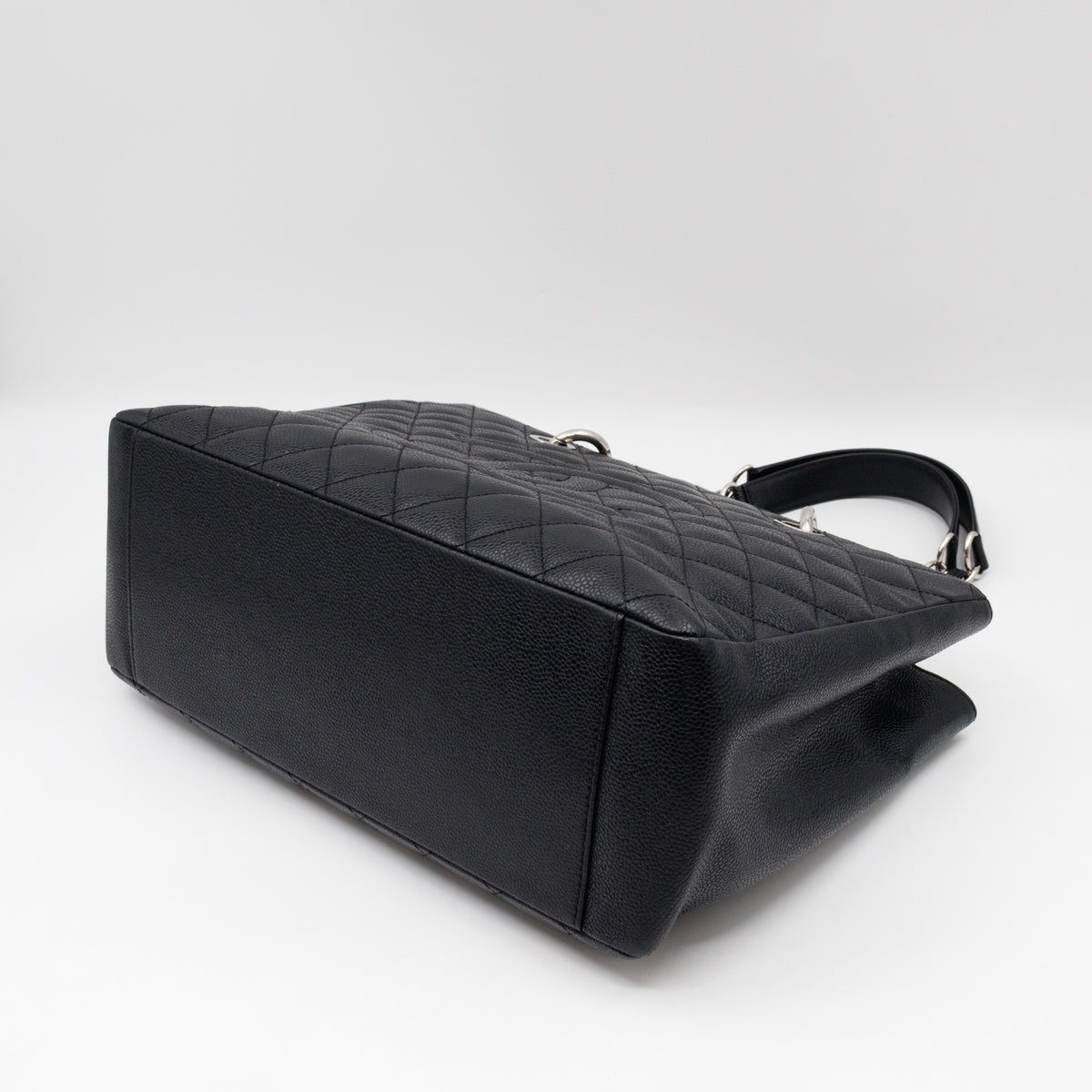 Chanel GST Grand Shopping Tote Black Caviar Silver