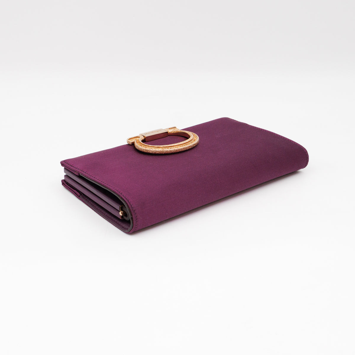 Musa Gancini Clutch with Chain Amethyst Satin