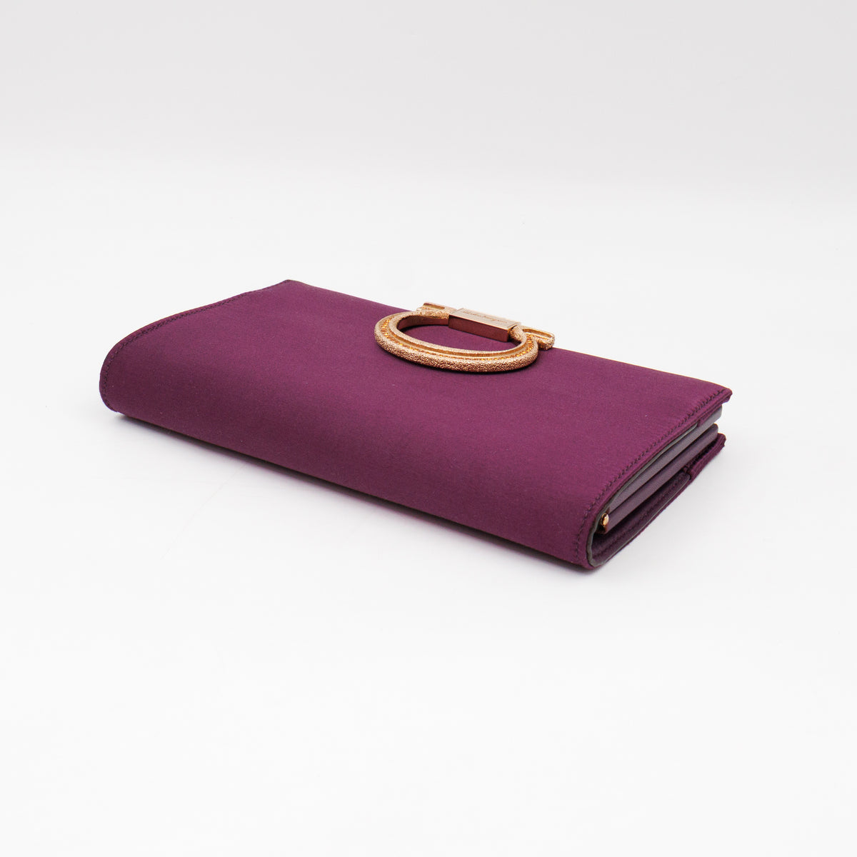 Musa Gancini Clutch with Chain Amethyst Satin