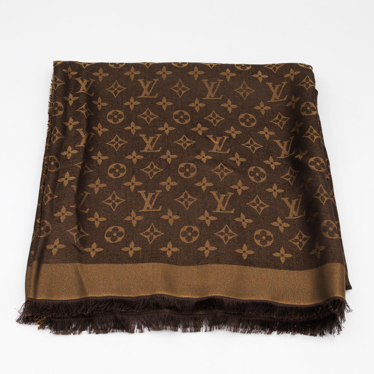 Monogram Shine Shawl Brown