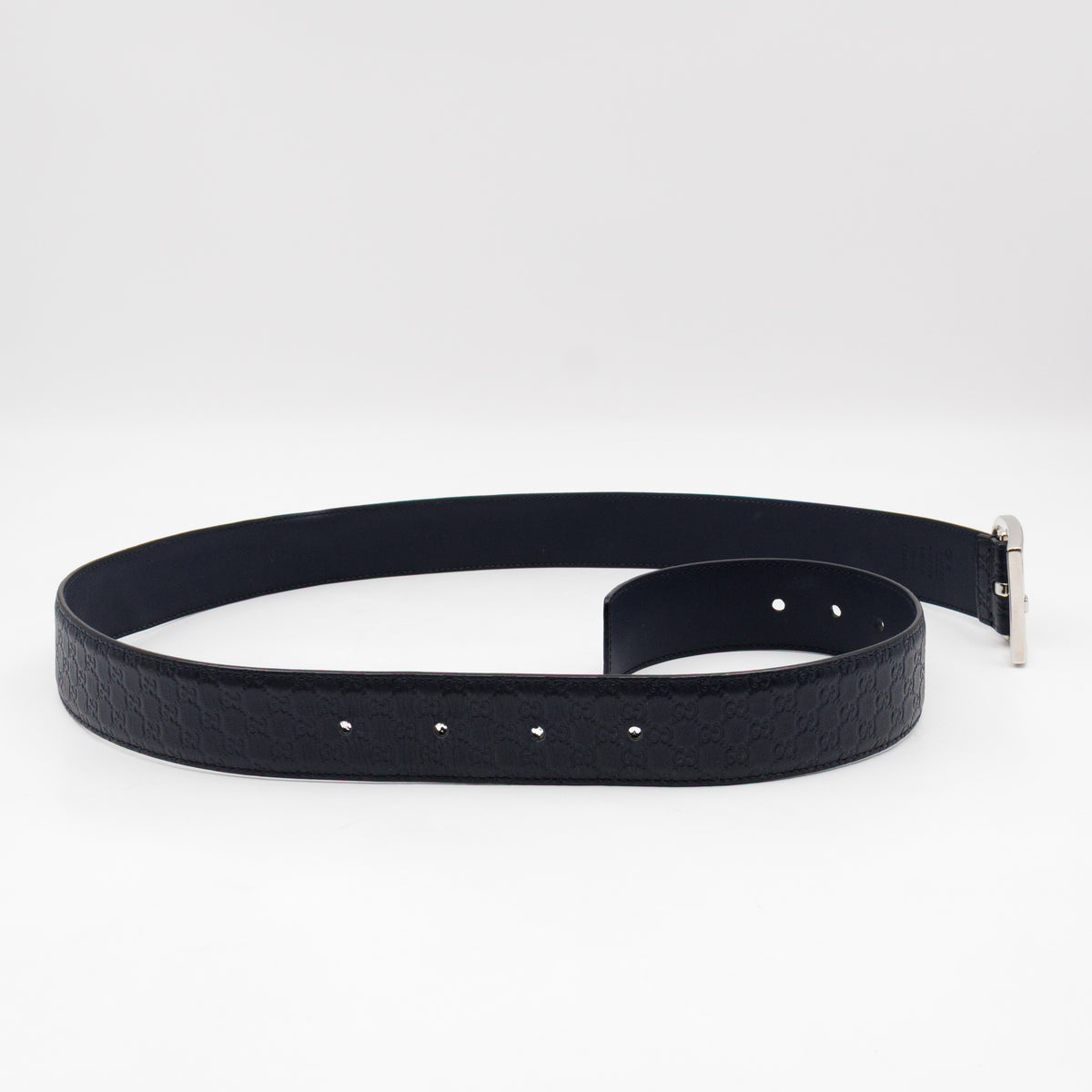 Guccissima Leather Belt Navy Blue 100 cm