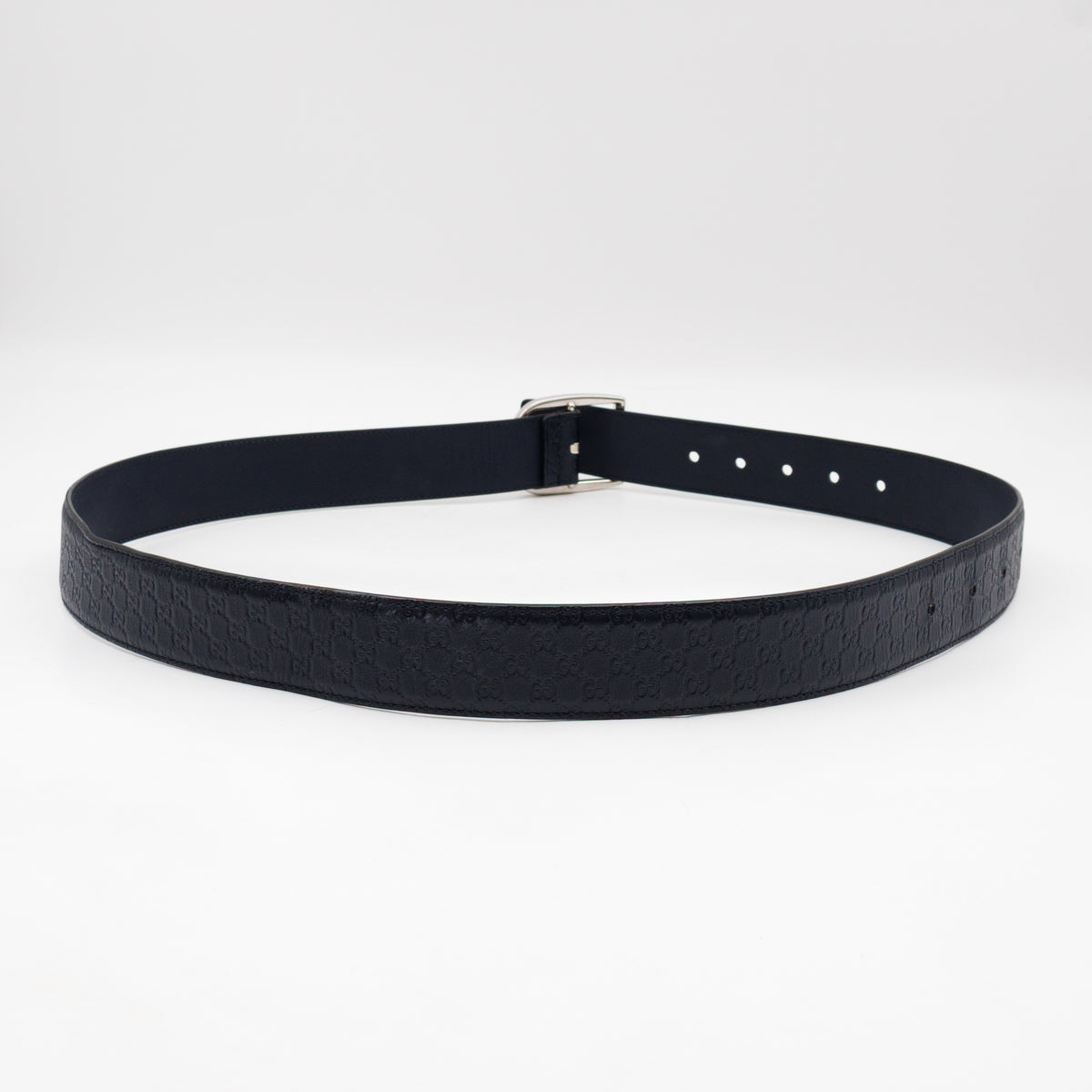 Guccissima Leather Belt Navy Blue 100 cm