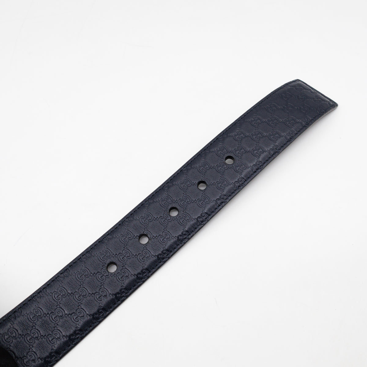 Guccissima Leather Belt Navy Blue 100 cm