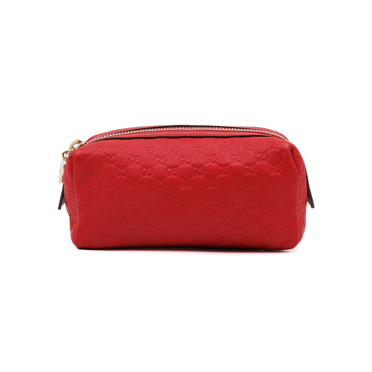 Cosmetic Pouch Red Guccissima Leather