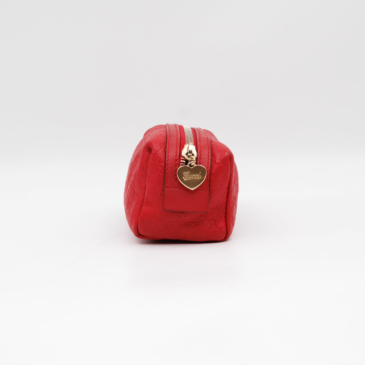 Cosmetic Pouch Red Guccissima Leather