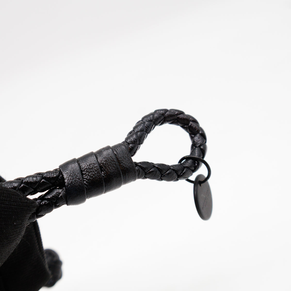 Double Strand Intrecciato Leather Bracelet Black