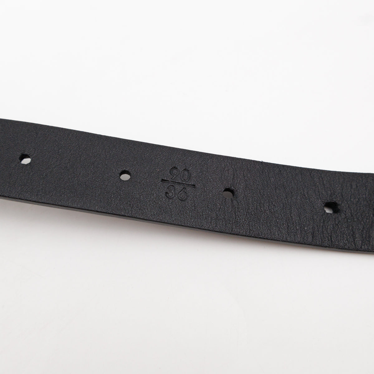 Chain Braided Belt Black Leather 90 cm