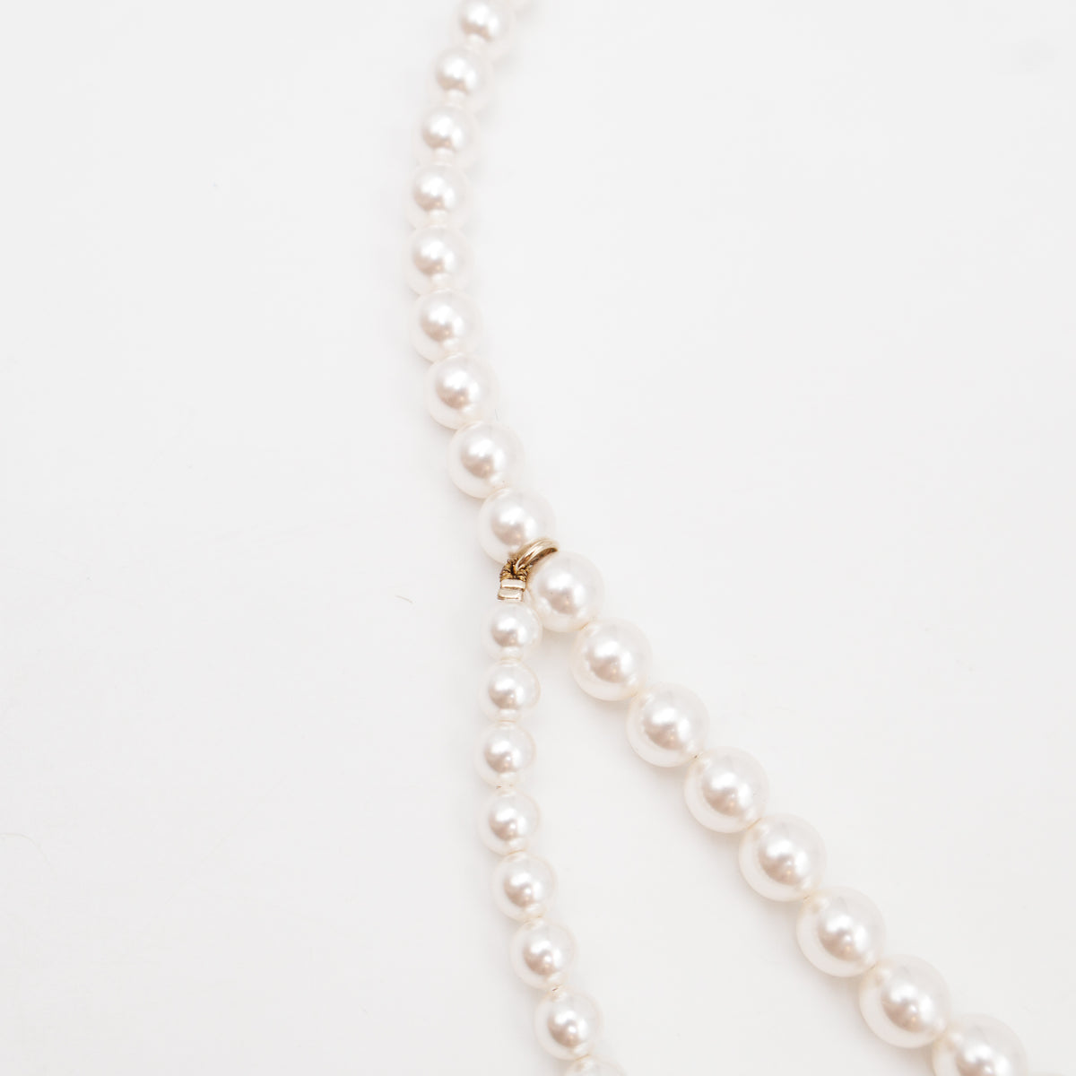 Pearl Waist Necklace With Crystal Letters 90 cm