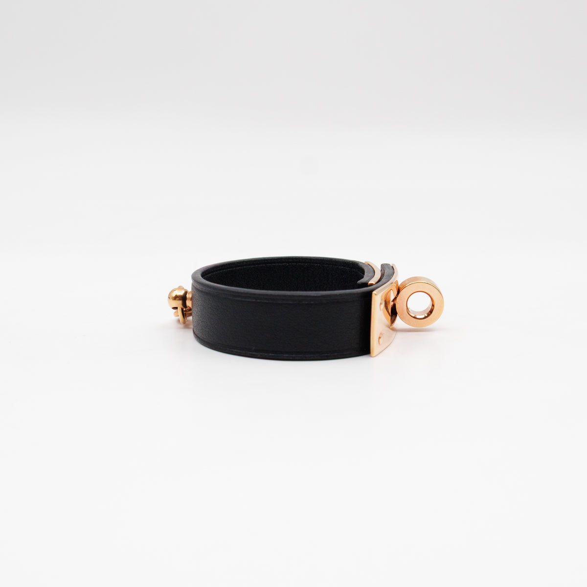 Kelly Glove Clip Black Leather Rose Gold