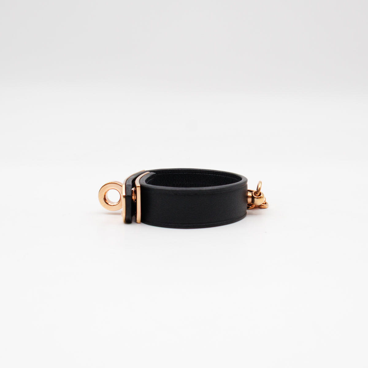 Kelly Glove Clip Black Leather Rose Gold