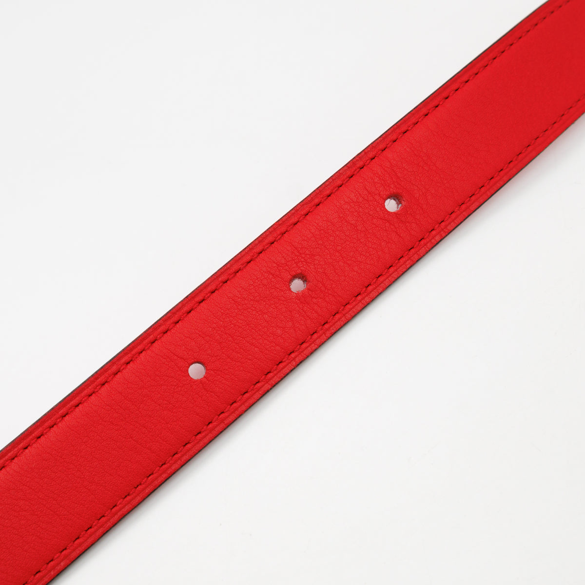 Mini Constance Buckle & Reversible Red and Rose Azalee Leather Belt 75 cm