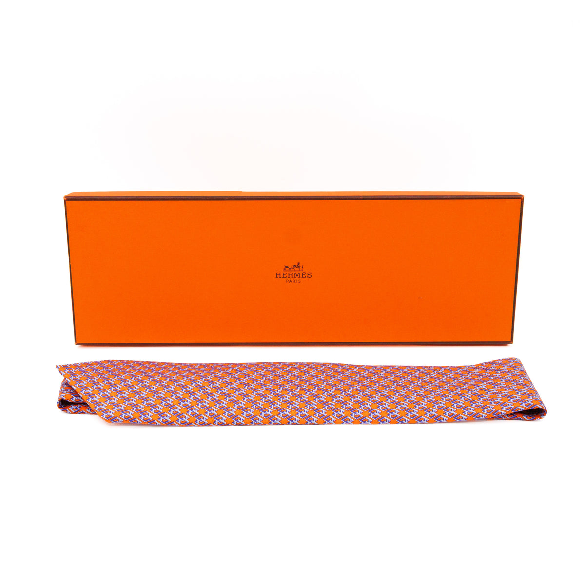 Silk Tie H Cube Orange