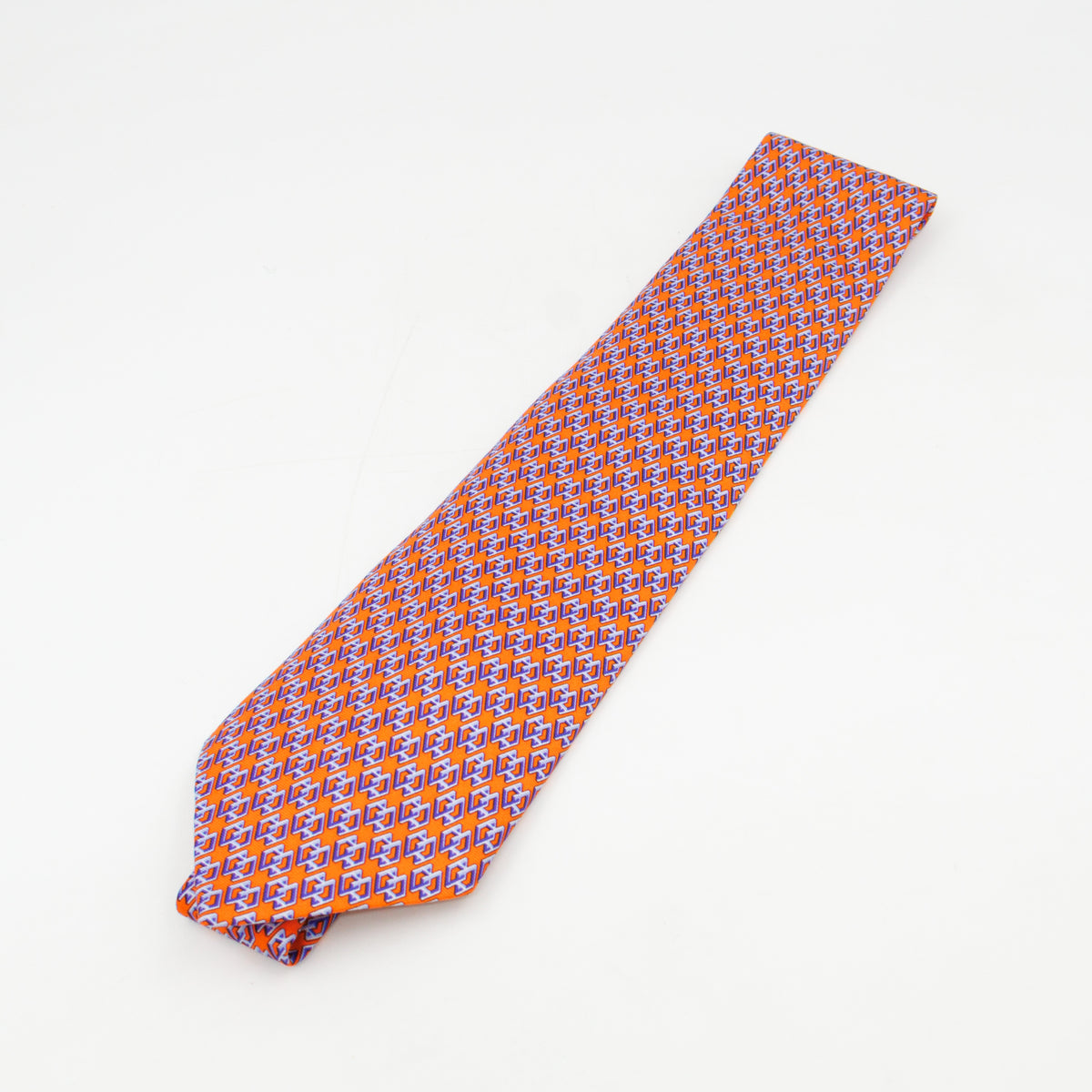 Silk Tie H Cube Orange
