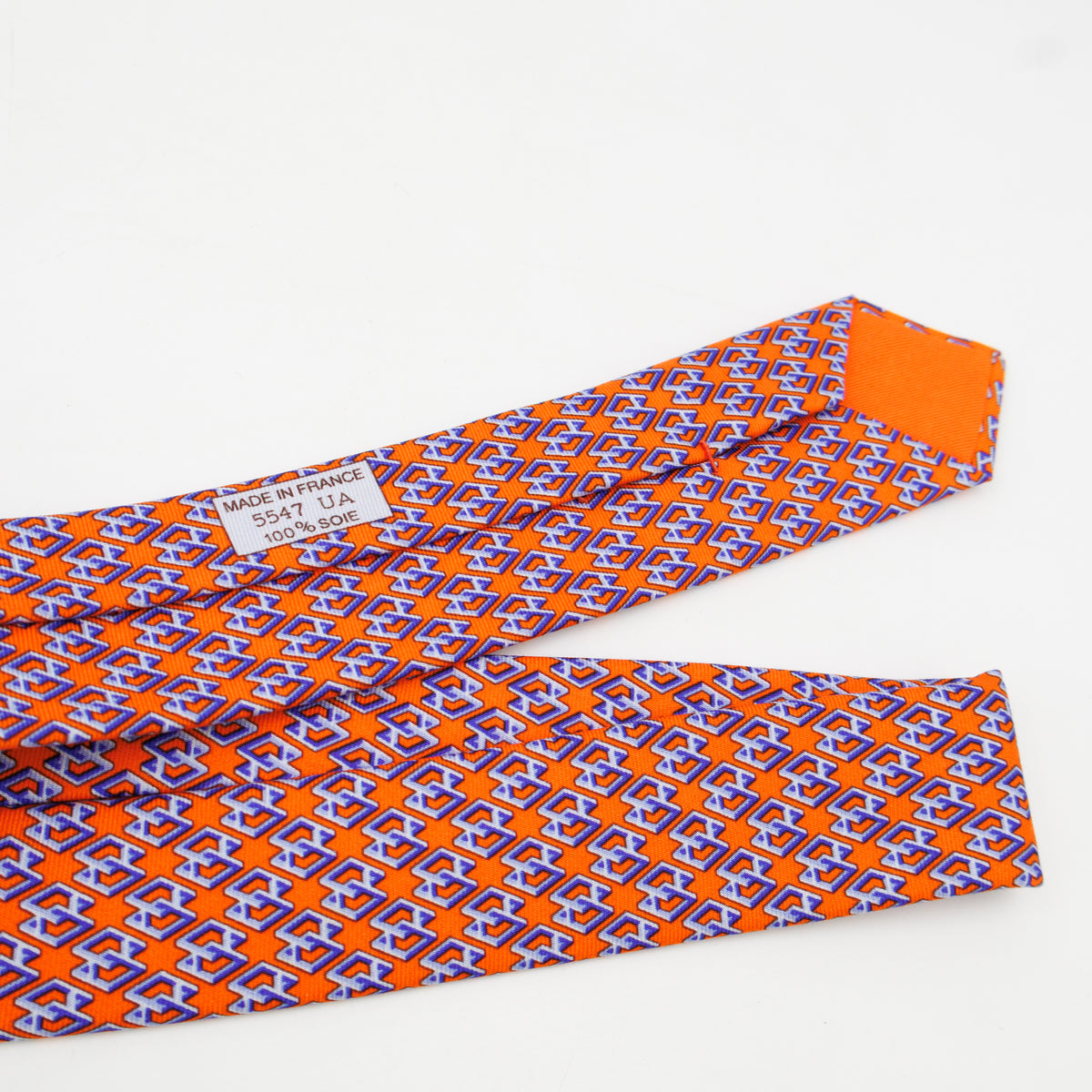 Silk Tie H Cube Orange