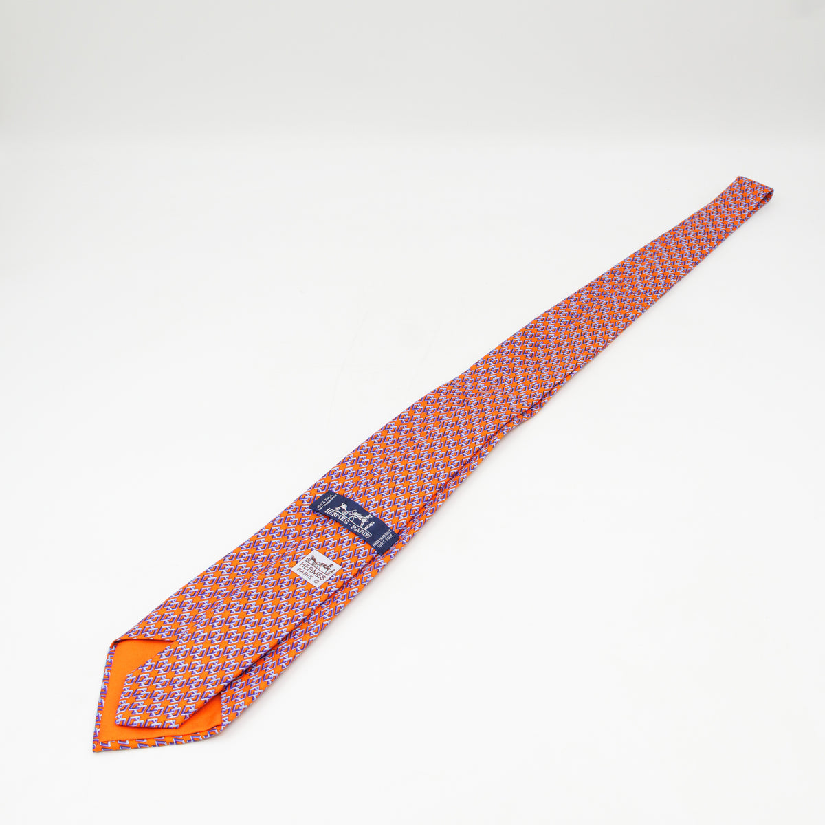 Silk Tie H Cube Orange
