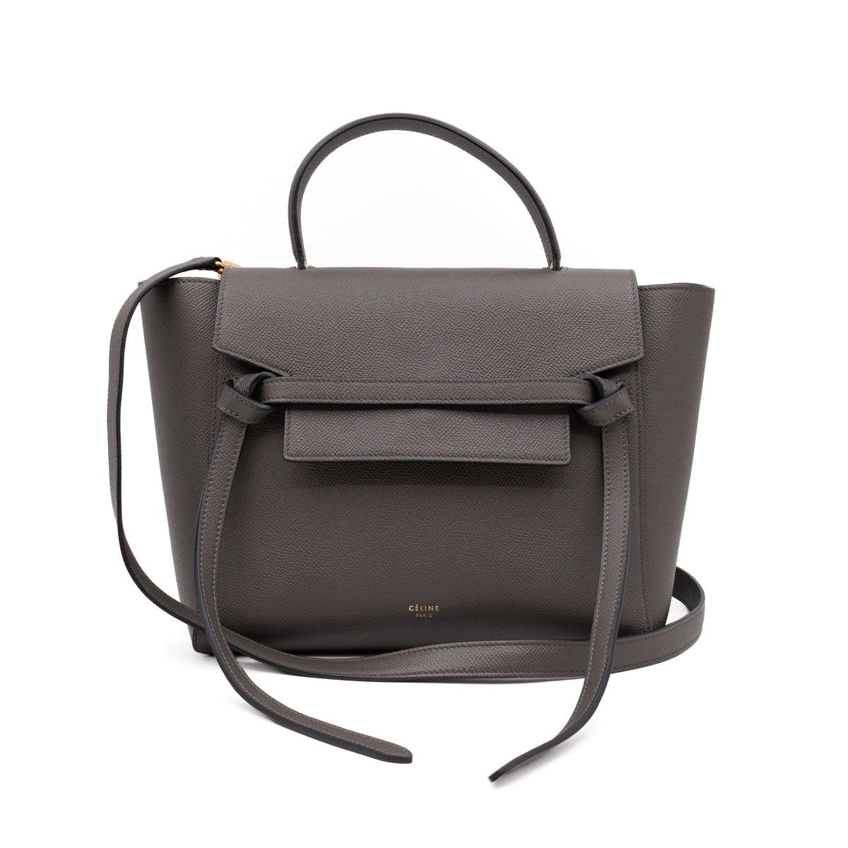 Micro Belt Bag Grey Grained Leather