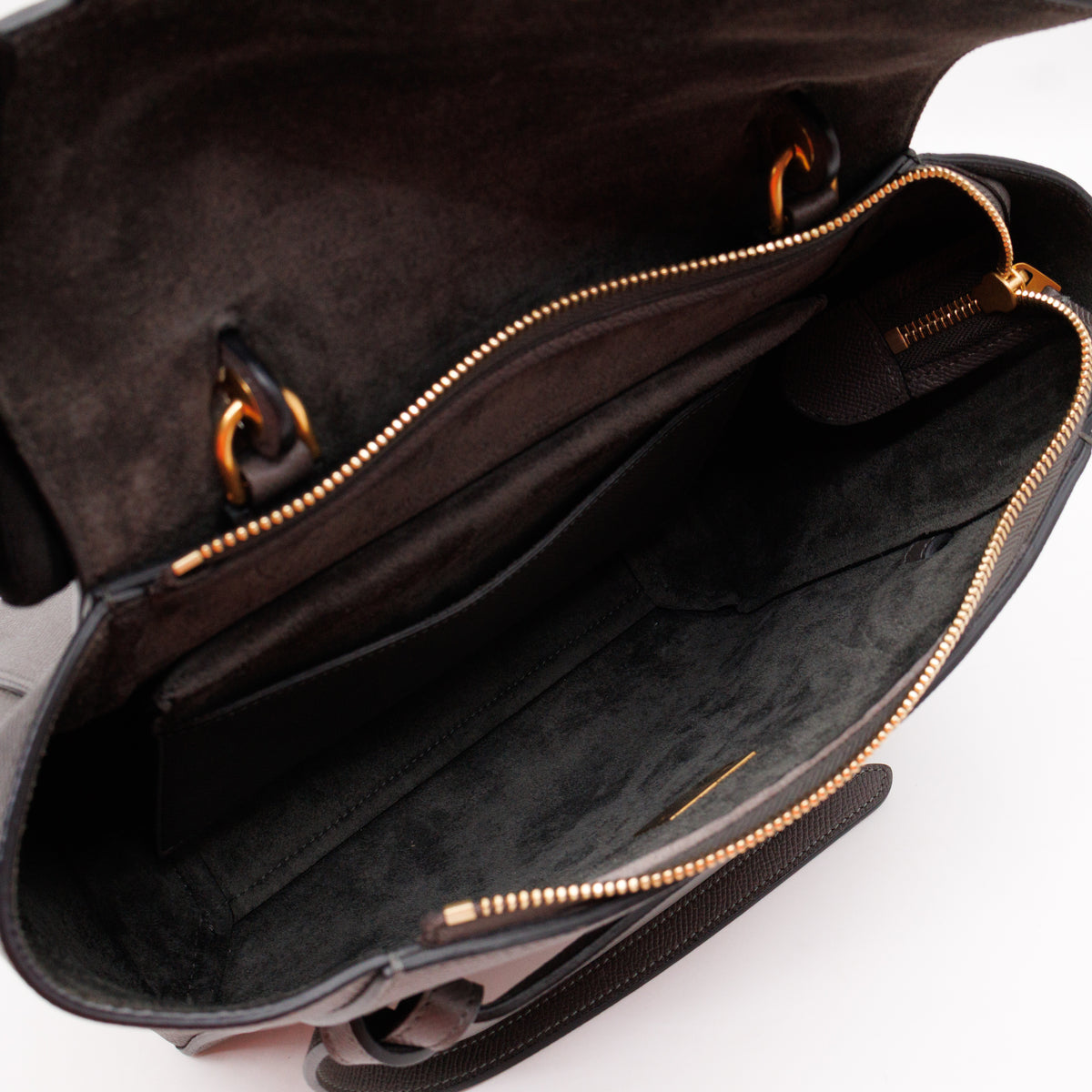 Micro Belt Bag Grey Grained Leather