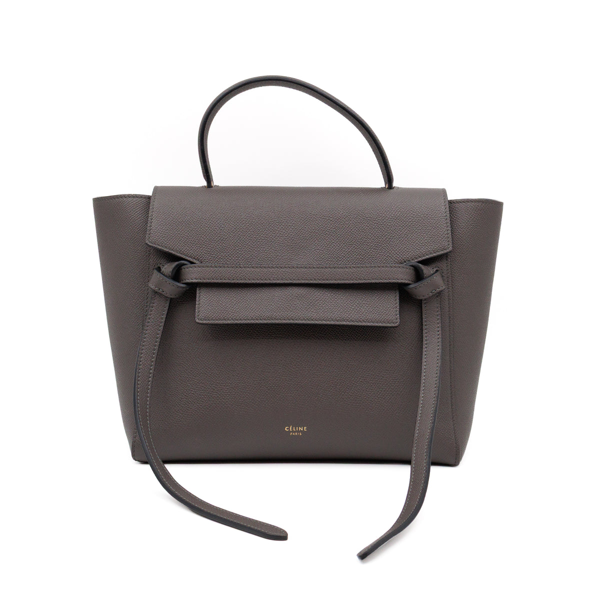 Micro Belt Bag Grey Grained Leather