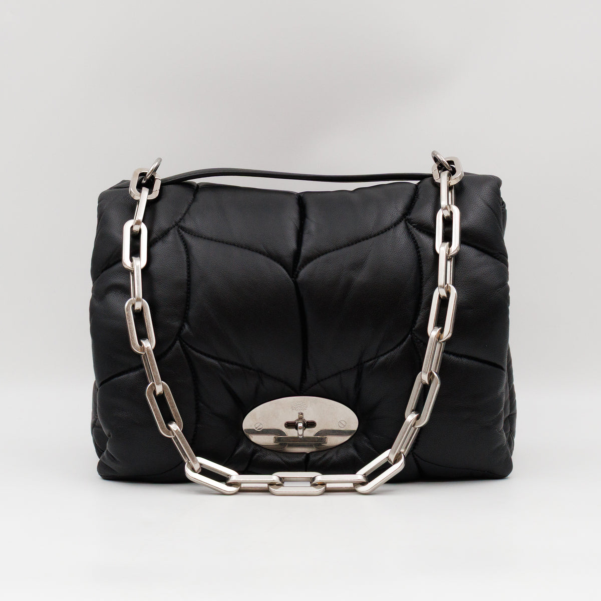 Softie Bag Pillow Black Quilted Nappa Leather