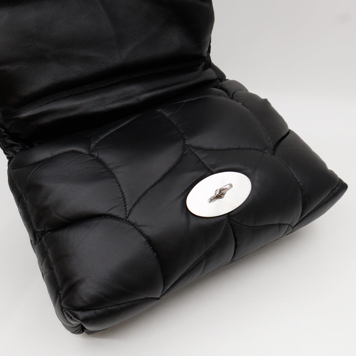 Softie Bag Pillow Black Quilted Nappa Leather