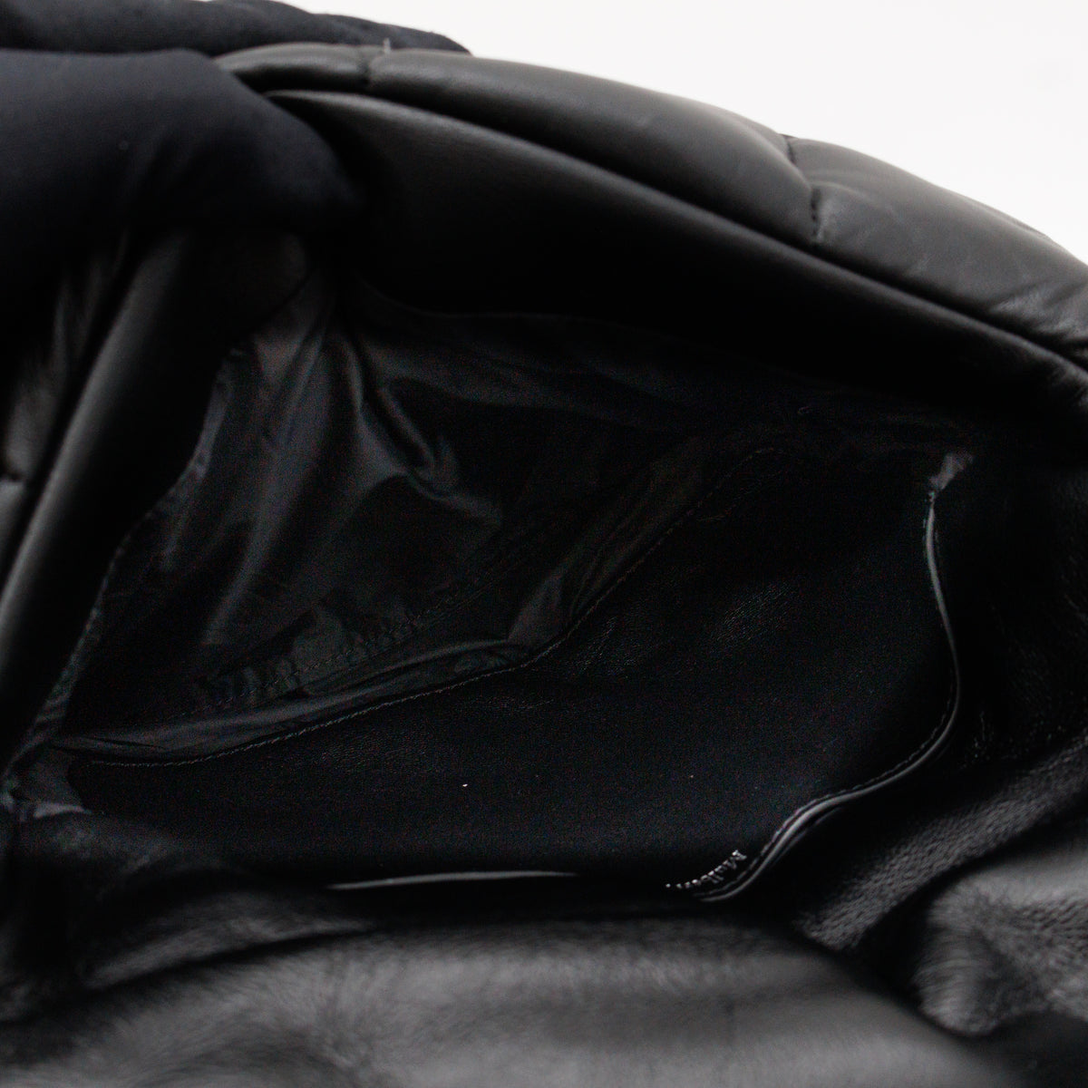 Softie Bag Pillow Black Quilted Nappa Leather
