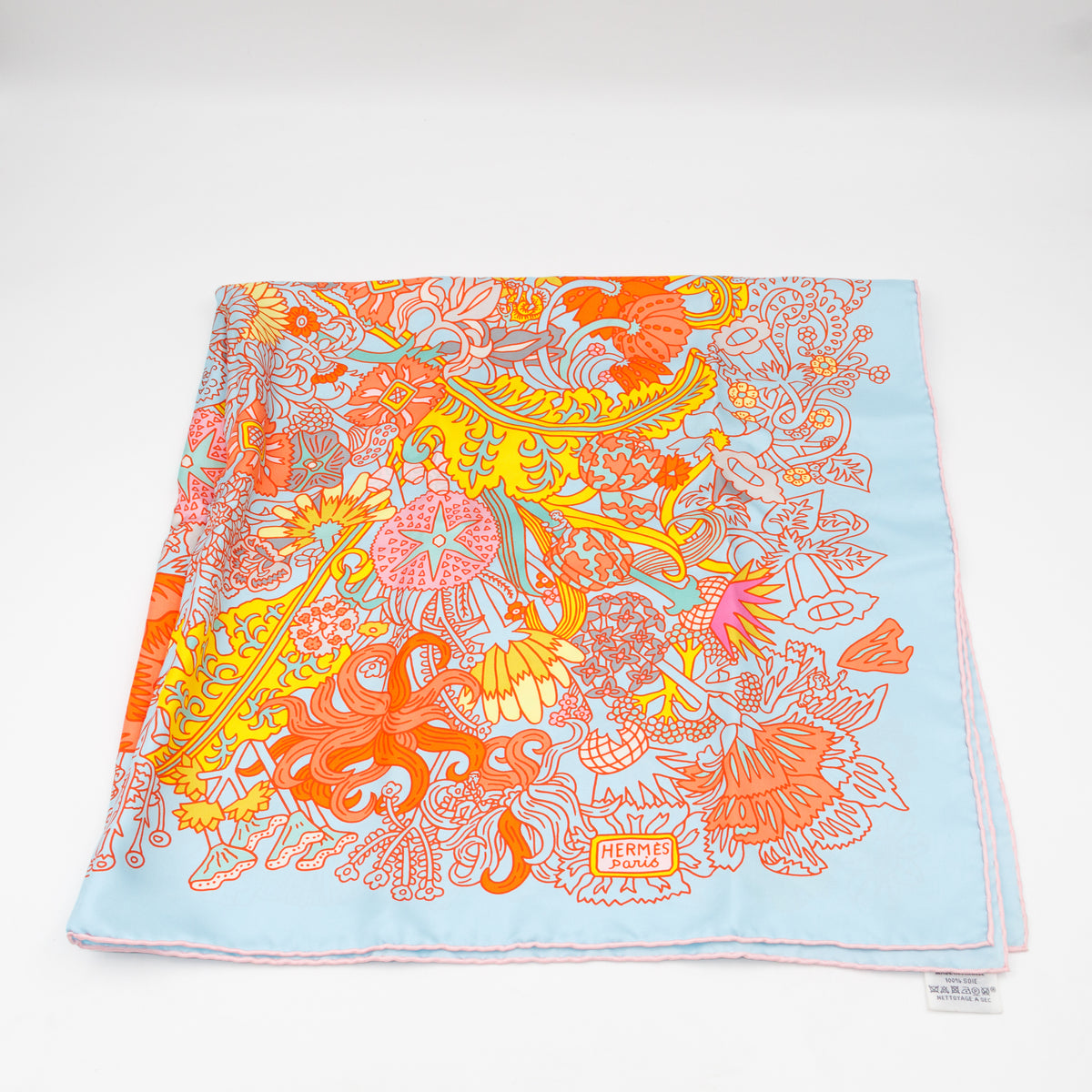 Silk Scarf 90 Cache Cache Fleuri