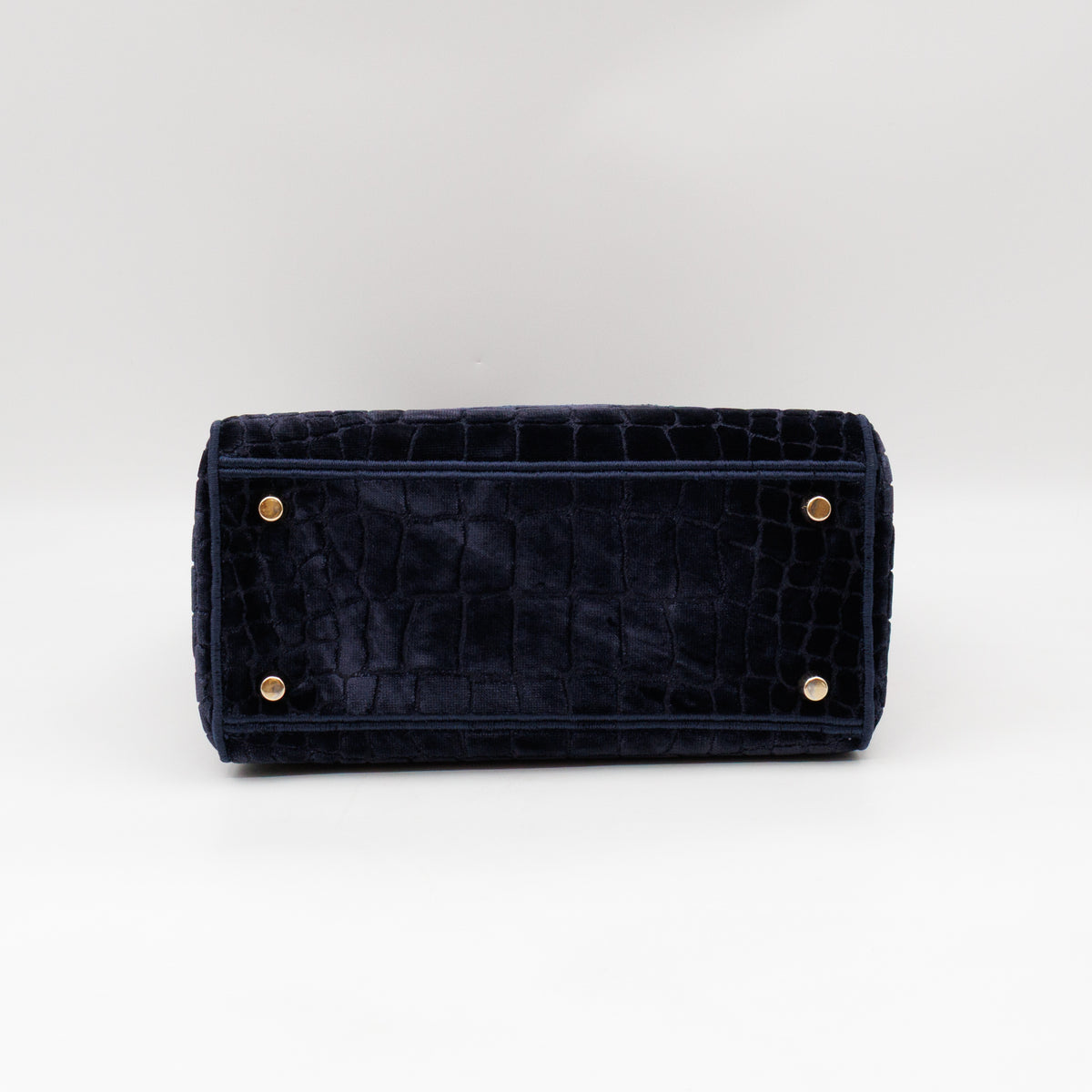 Lady D-Lite Medium Blue & Red Velvet Crocodile Pattern