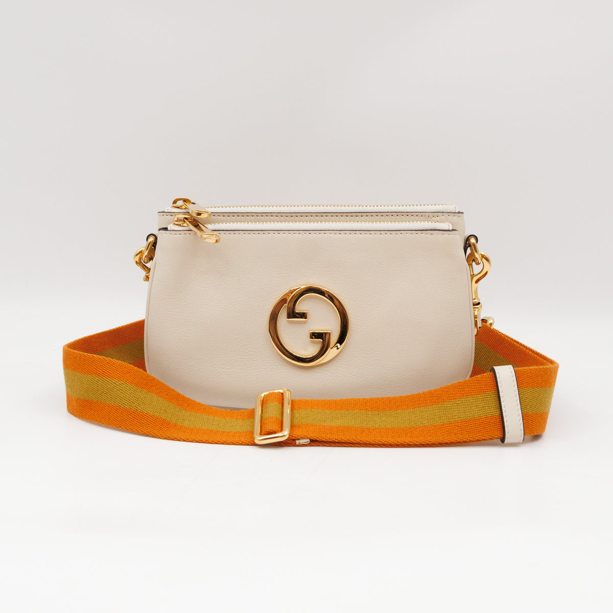 Blondie Mini Snap Crossbody Bag White Leather