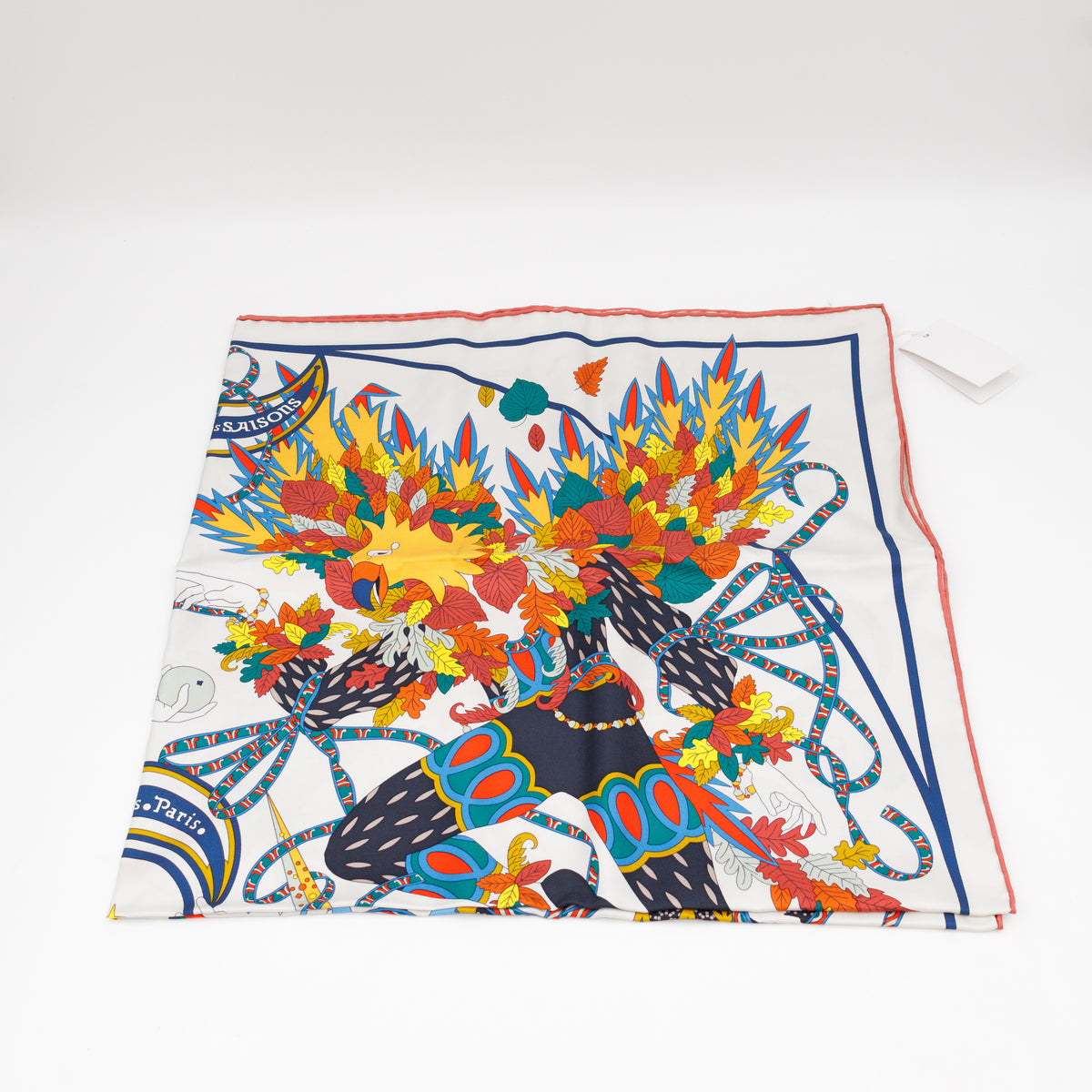 Silk Scarf 90 Le Sacre Des Saisons White