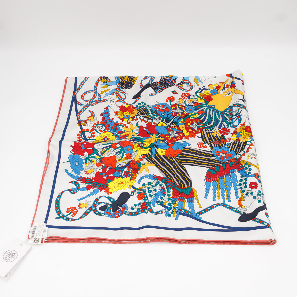 Silk Scarf 90 Le Sacre Des Saisons White