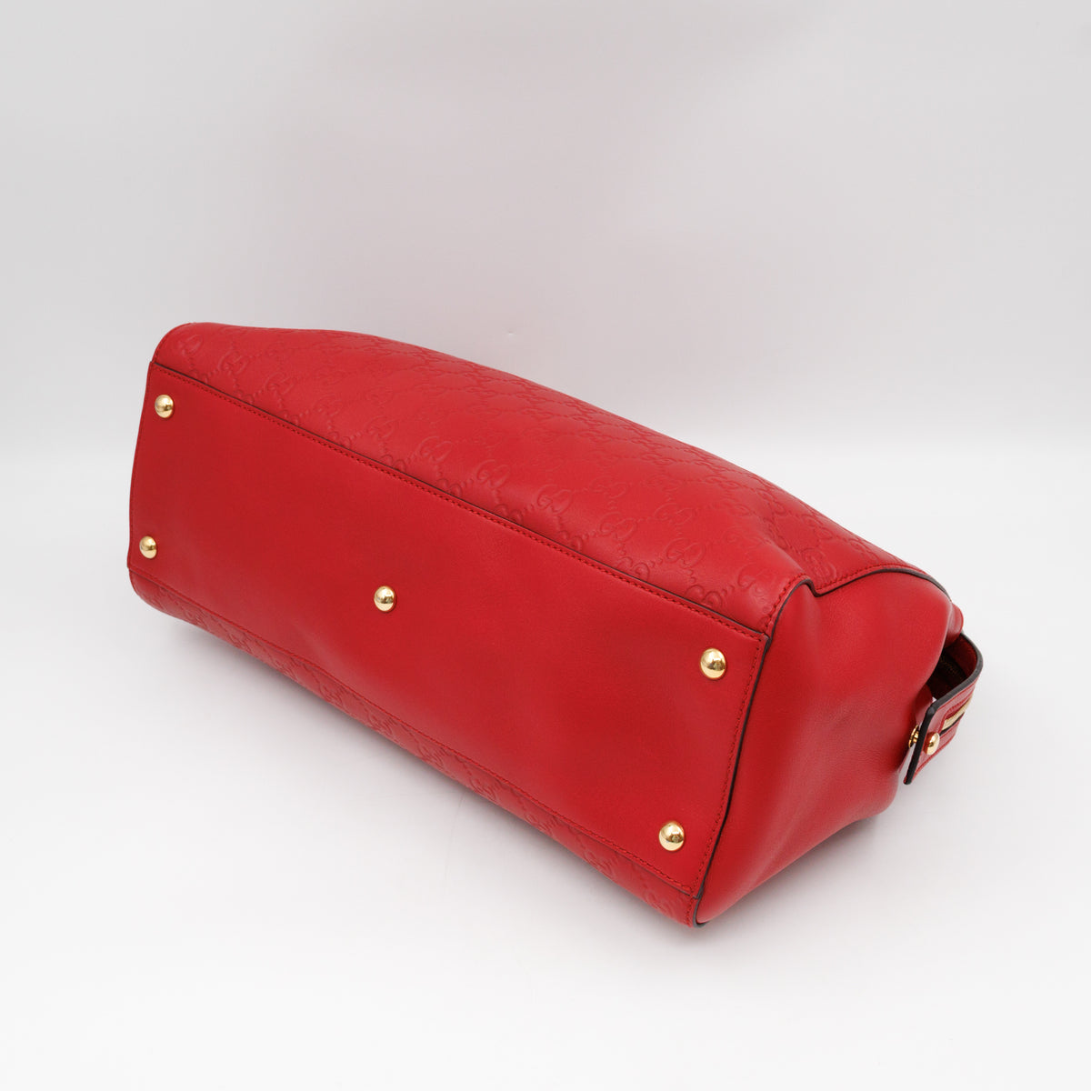Signature Tote Bag Red Guccissima Leather