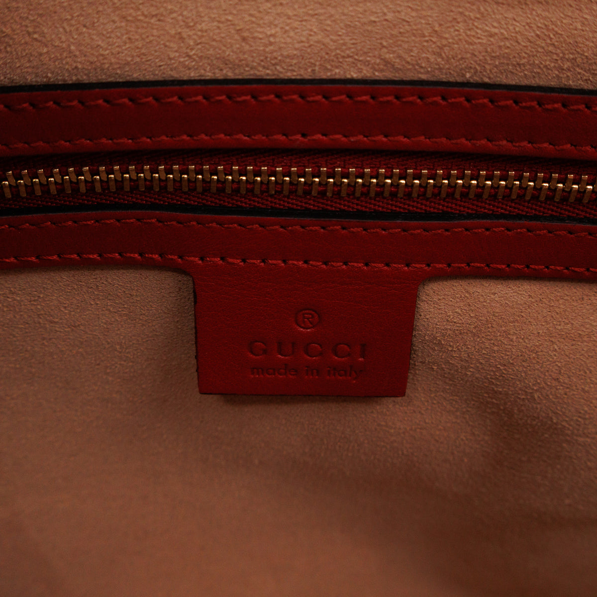 Signature Tote Bag Red Guccissima Leather