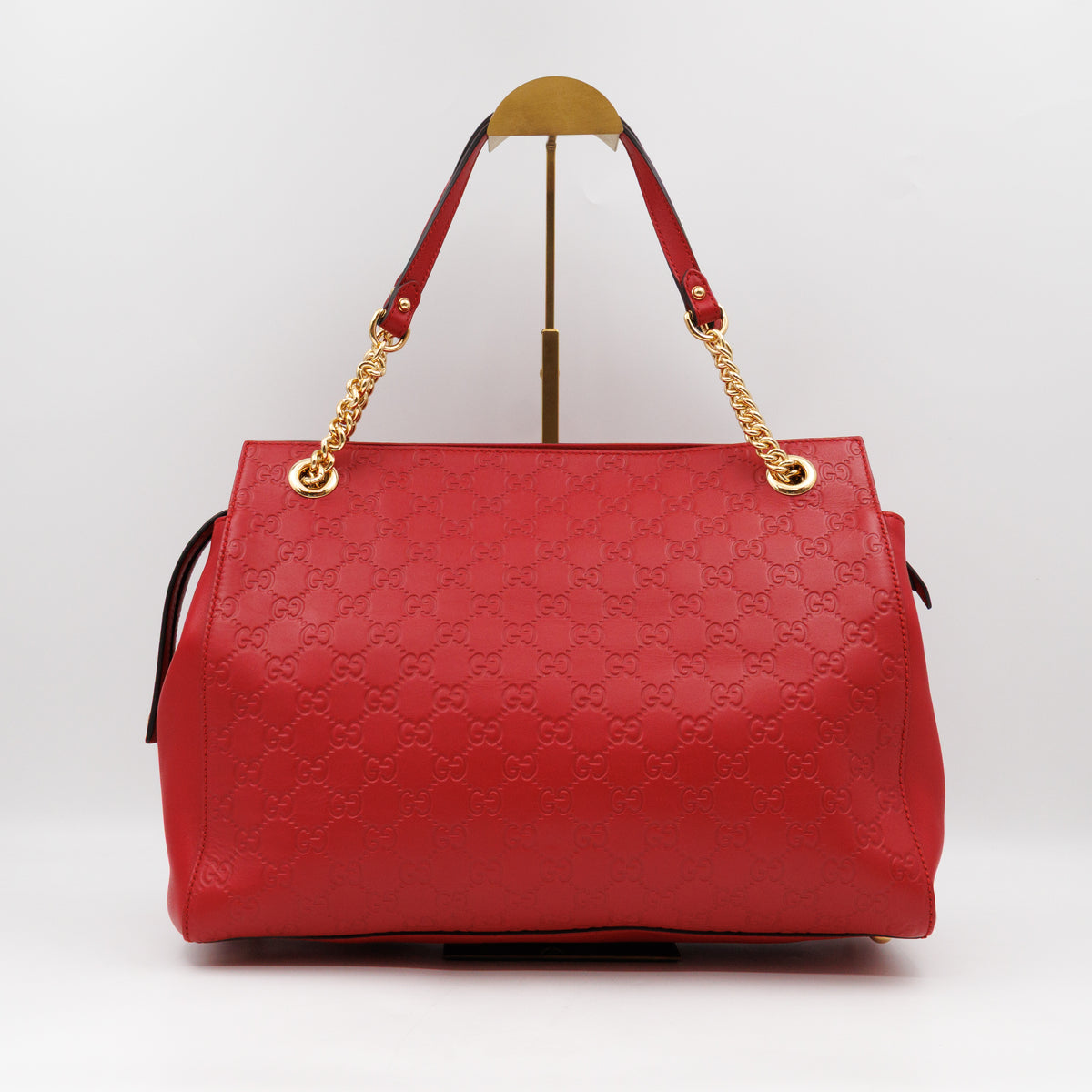 Signature Tote Bag Red Guccissima Leather