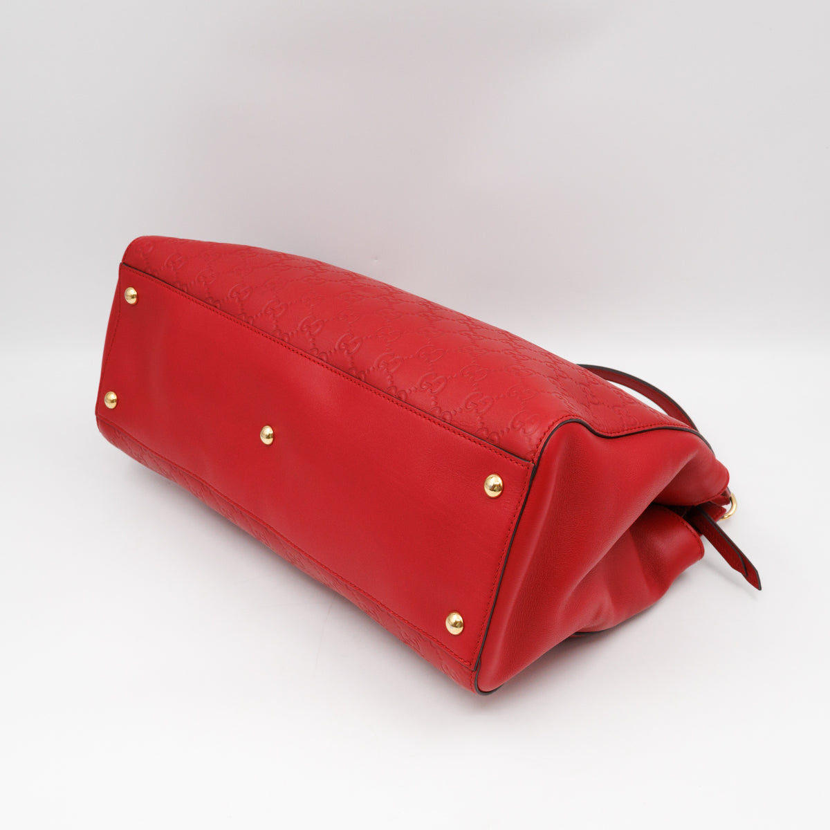 Signature Tote Bag Red Guccissima Leather