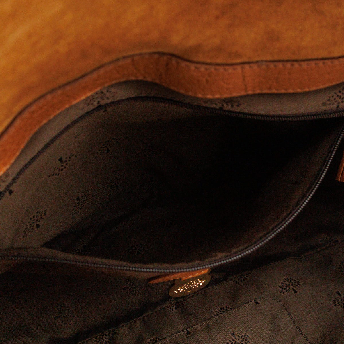 Lily Large Brown Calfskin Leather Gold