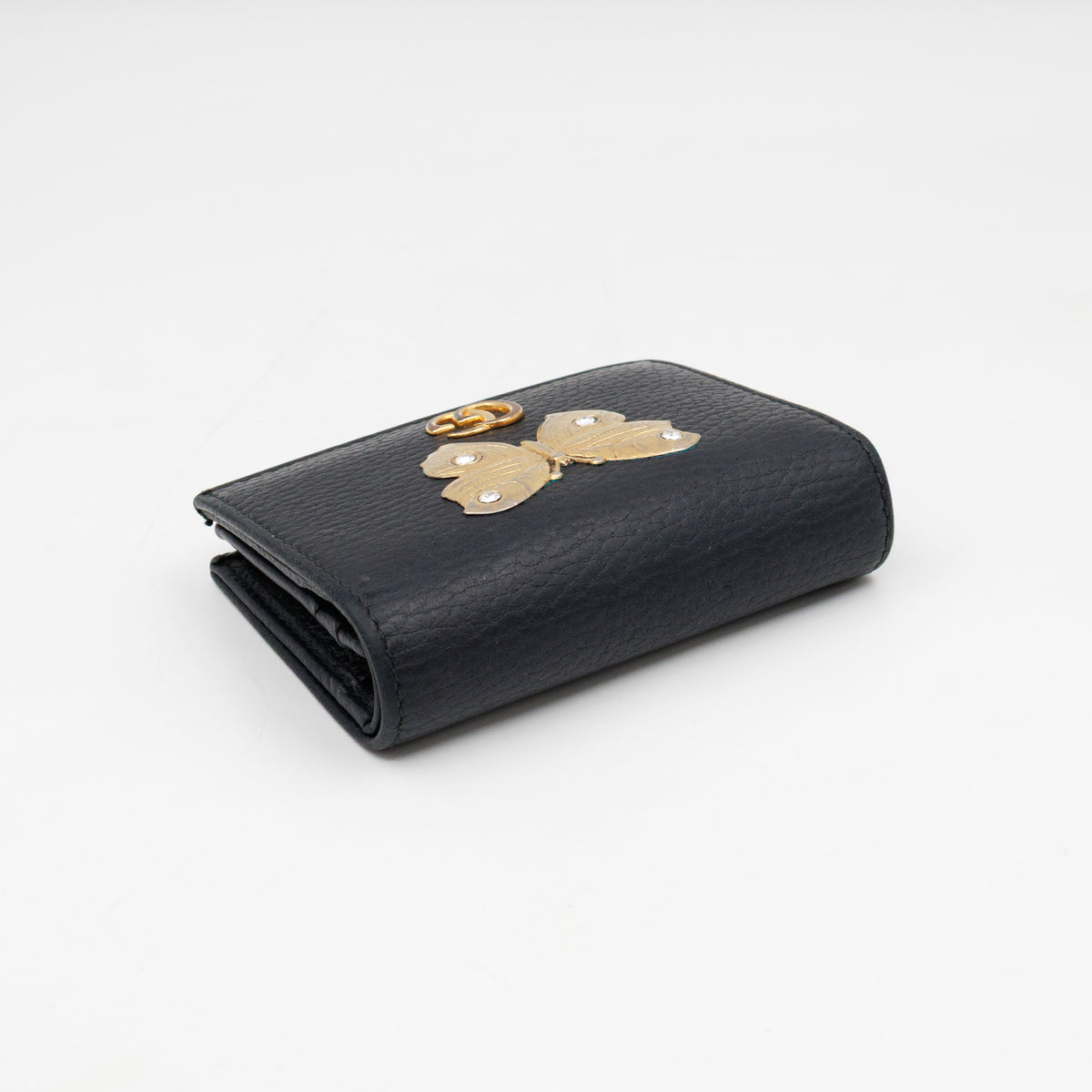 Butterfly Bifold Wallet Black Leather