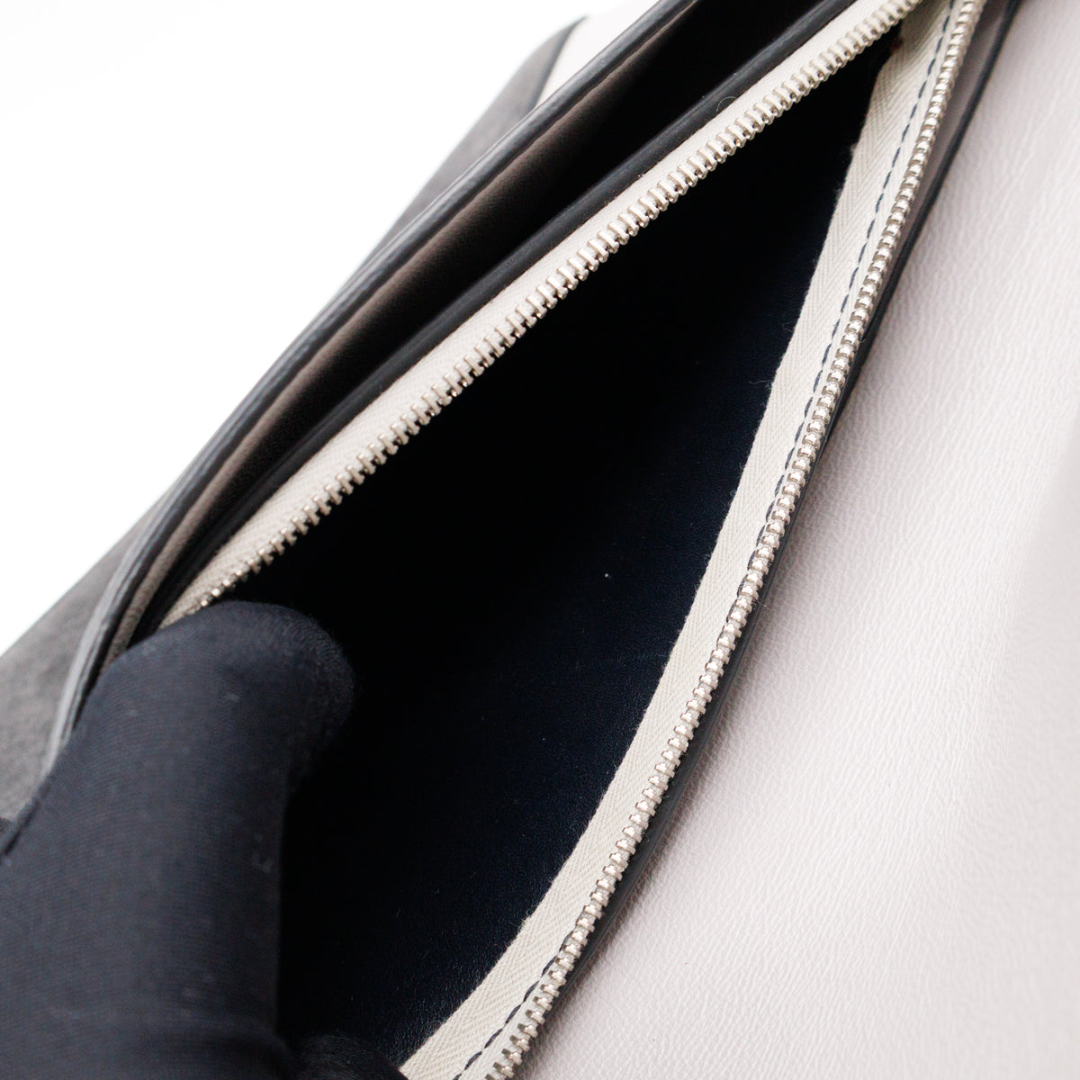 Tri-Color Diamond Clutch Ostrich Leather & Suede