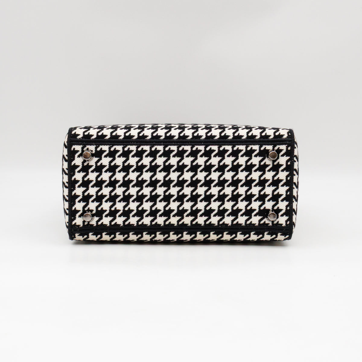 Lady D-Lite Embroidered Houndstooth Black White Canvas