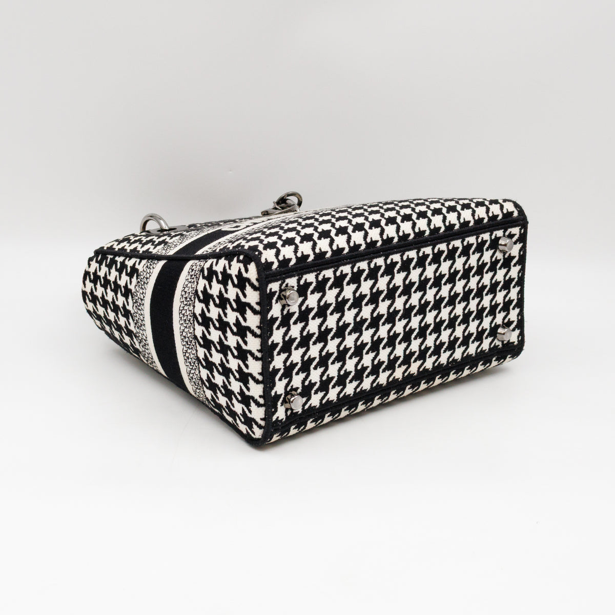 Lady D-Lite Embroidered Houndstooth Black White Canvas
