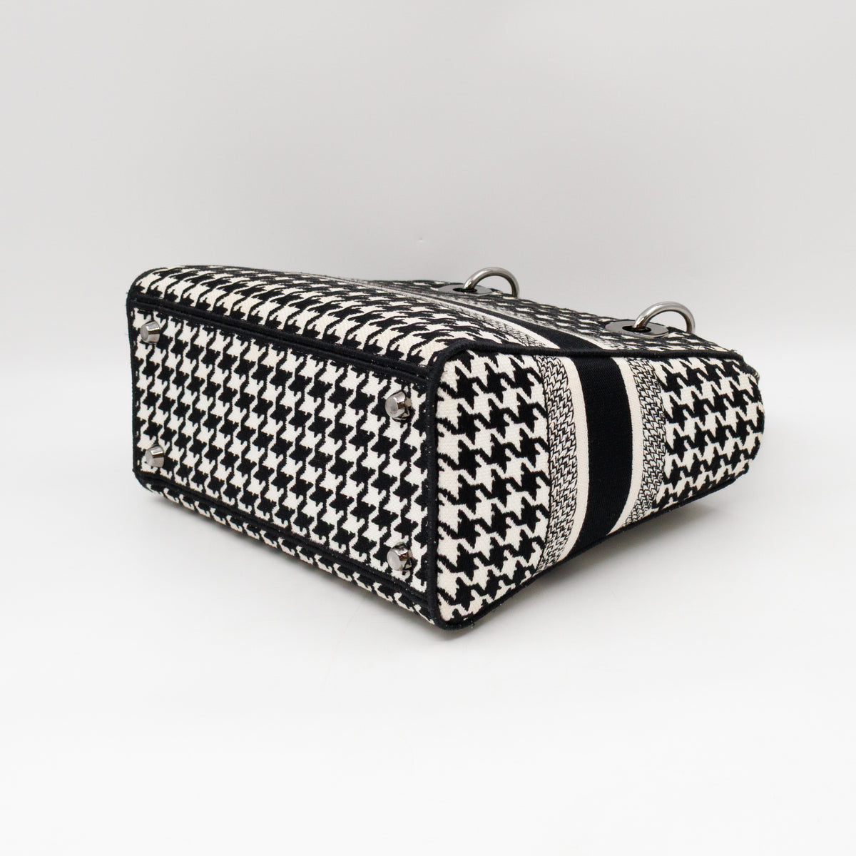 Lady D-Lite Embroidered Houndstooth Black White Canvas