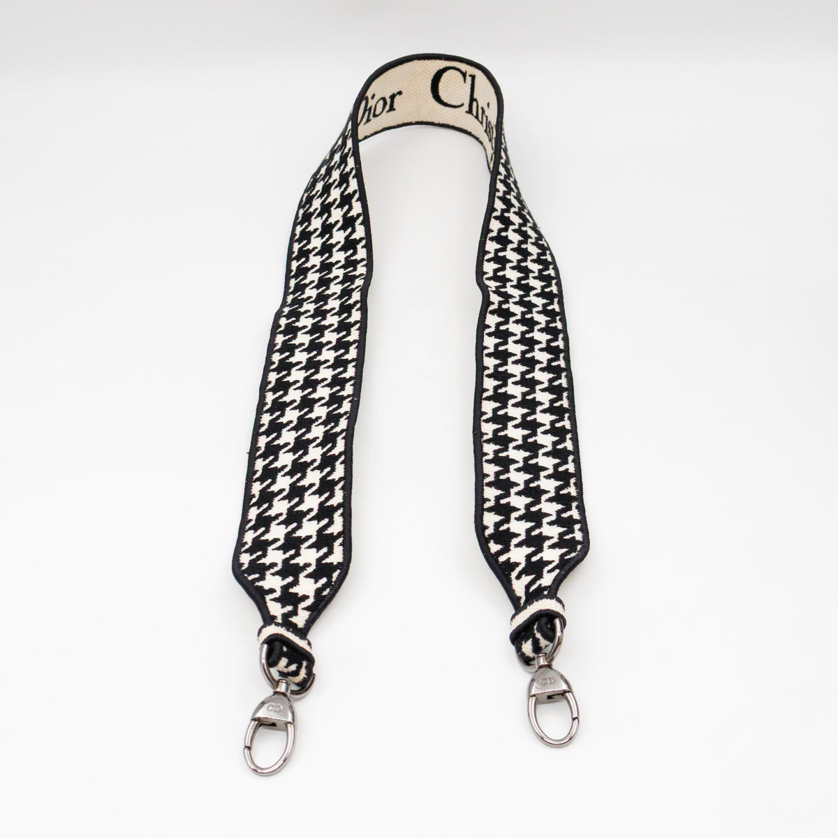 Lady D-Lite Embroidered Houndstooth Black White Canvas